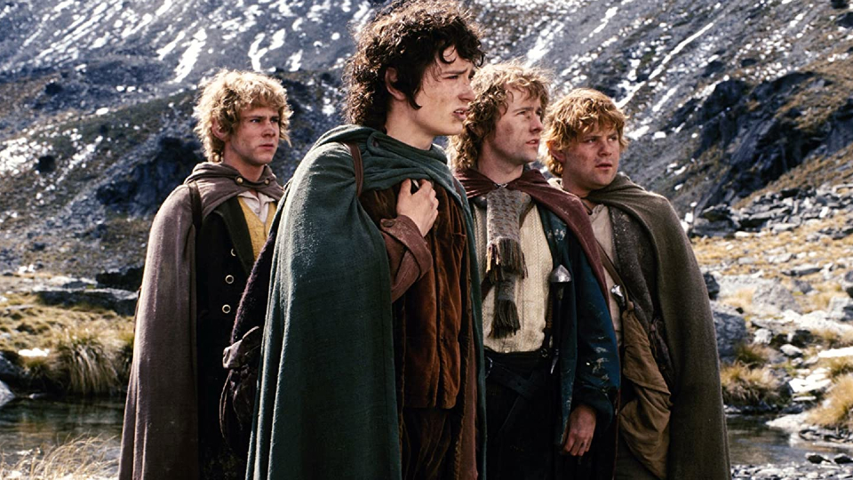 Merry (Dominic Monaghan), Frodo (Elijah Wood), Pippin (Billy Boyd) & Sam (Sean Astin)